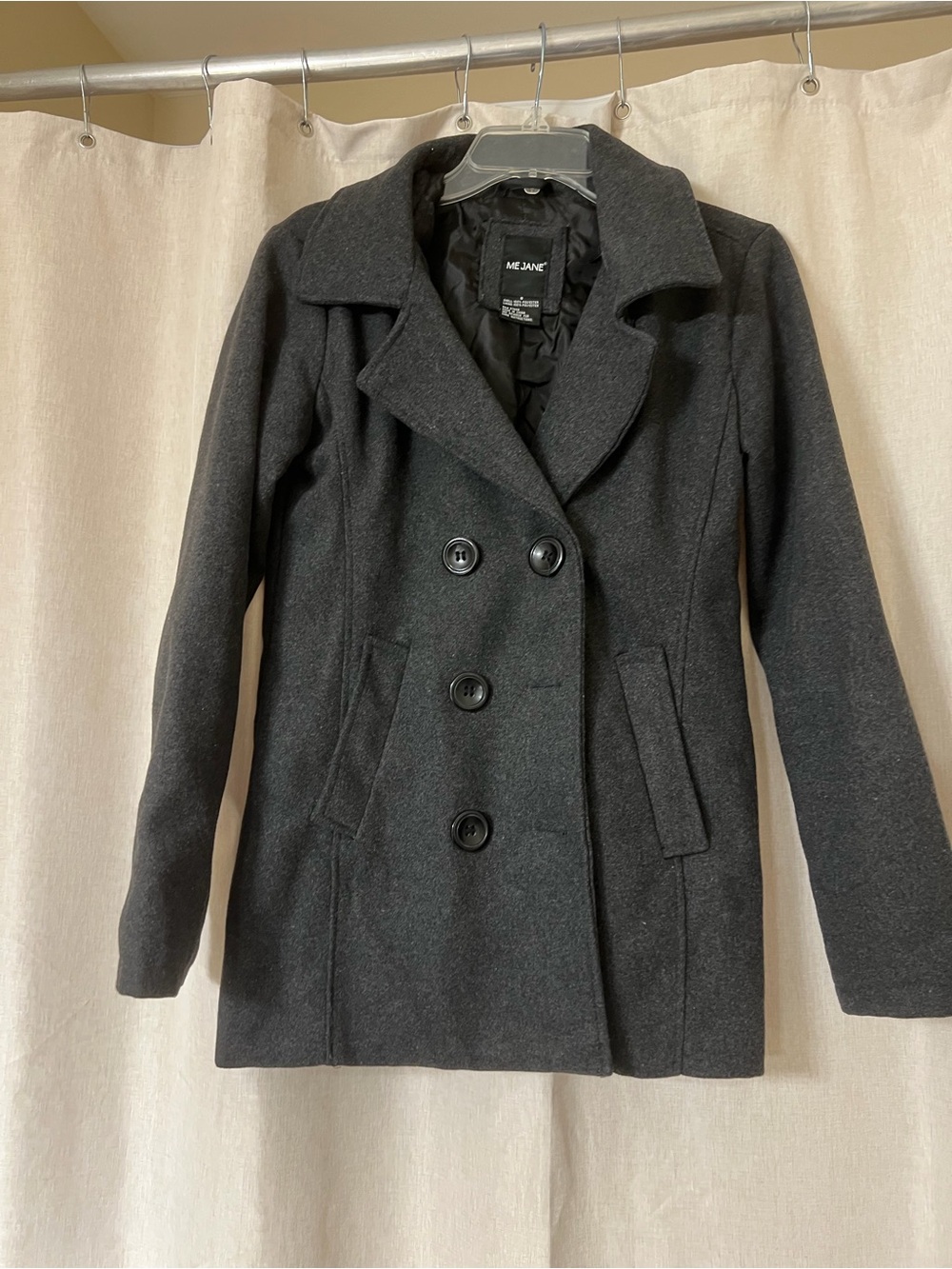 Me Jane Double Breasted Pea Coat – Charcoal Gray – Women’s Size S